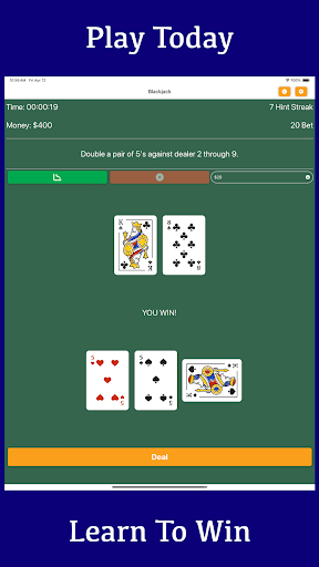 Blackjack Strategy Training Screen 3