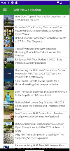 Android application Golf News Nation screenshort