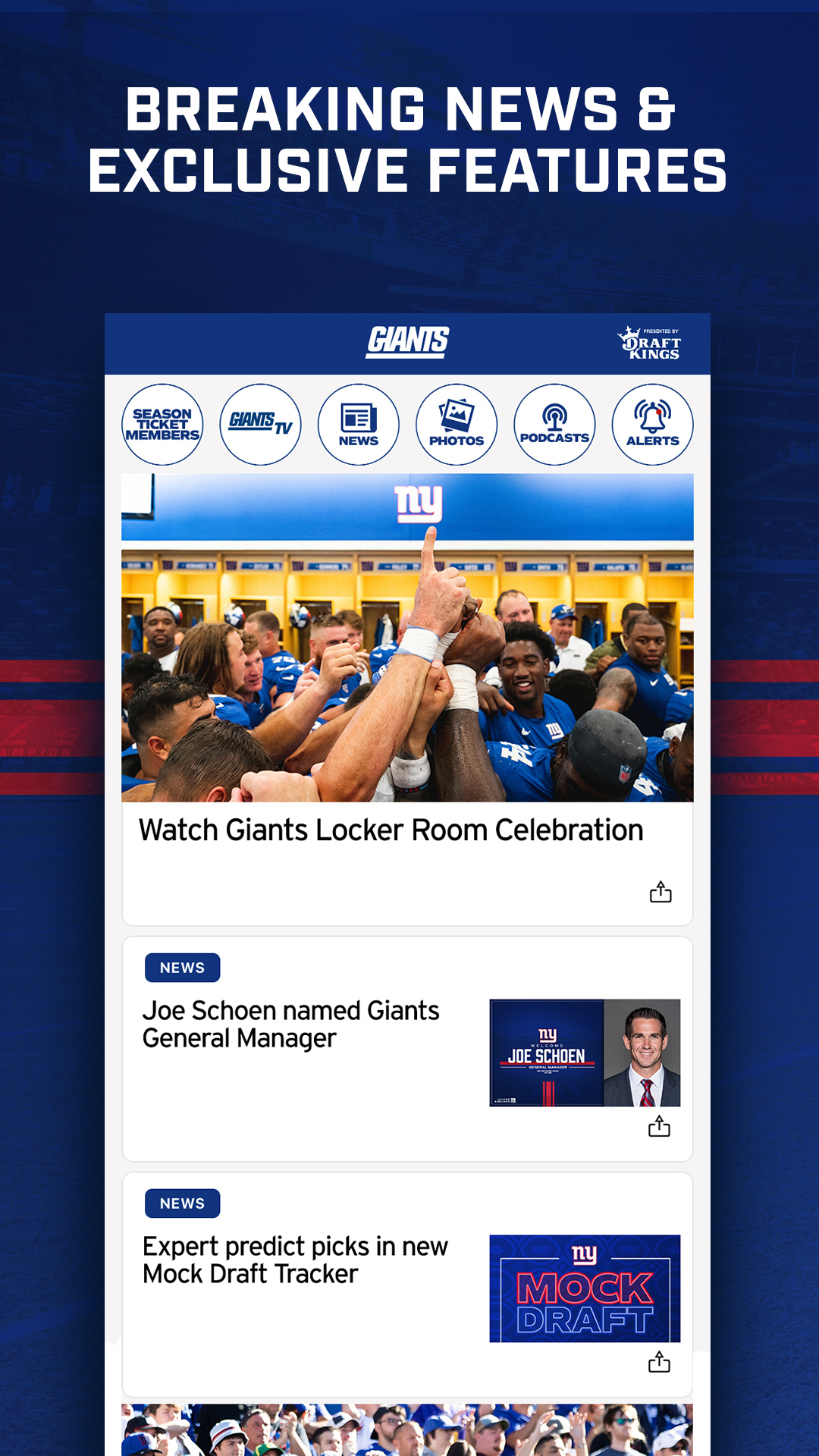 Android application New York Giants Mobile screenshort