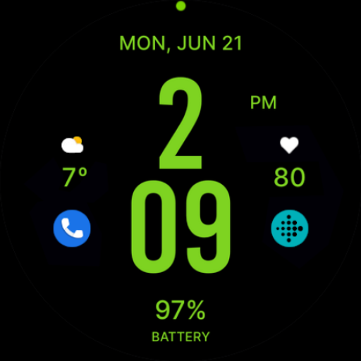 Flat Green Watch Face Logo