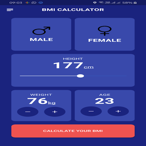 Android application healthyme screenshort
