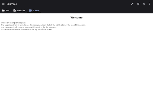 Screenshot of WebCode - html, css, js ide