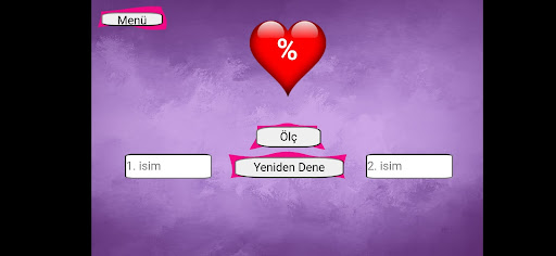 Android application İsimli Aşk Testi - Aşk Ölçer screenshort