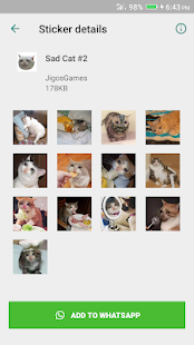 Sad Cat Stickers - WAStickerApps Screenshot