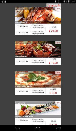 Android application ItaliaMenu screenshort
