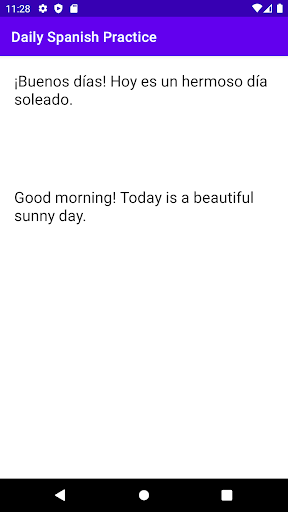 Daily Spanish Practice Screen 2