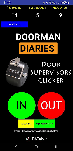 Android application Door Supervisors Clicker screenshort