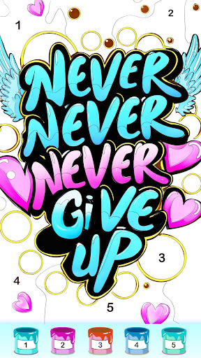 Graffiti Quote Color by number Screen 2