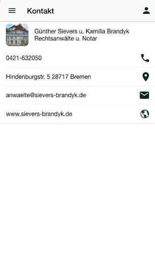 Kanzlei Sievers und Brandyk Screen 3