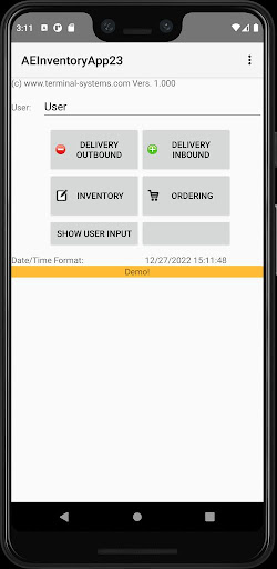 Android application AE Inventory App screenshort