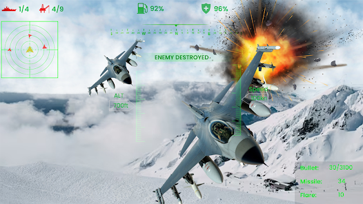 Missão de ataque aéreo de caça a jato 3D - Baixar APK para Android