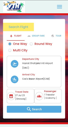 Android application Visa Ticket Hotel screenshort