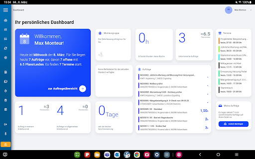 Android application KWP Mobiler Monteur screenshort