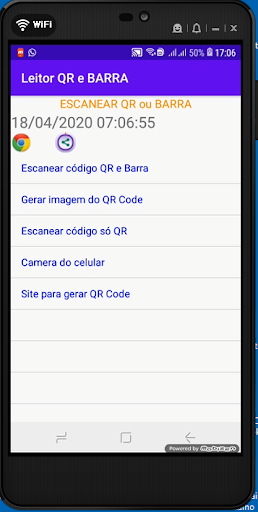Leitor de QR Code e Barra do P