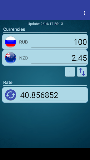 Android application RUS Ruble x New Zealand Dollar screenshort