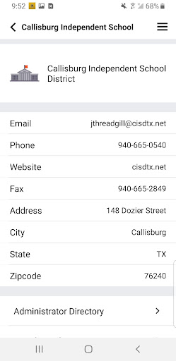 Callisburg Ind School District Screen 3