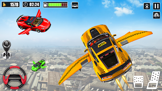 Flying Taxi Driving Game Sim