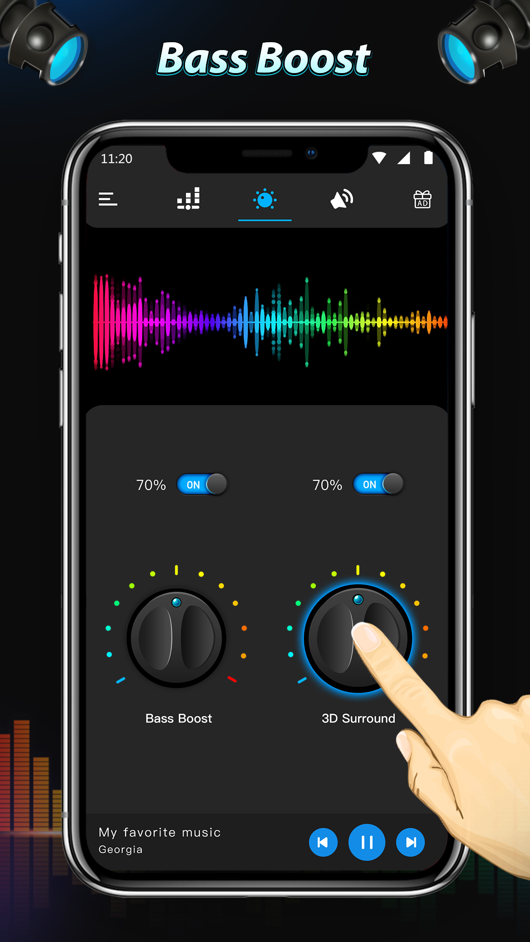 Android application Equalizer & Bass Booster Pro screenshort