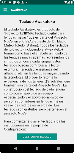 Android application Teclado Awakateko screenshort