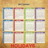 2017 Calender ; Holidays 2017 icon