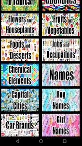 Names - categories word game