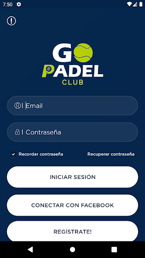 Android application GO PADEL CLUB screenshort