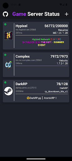 Android application Game Server Status screenshort