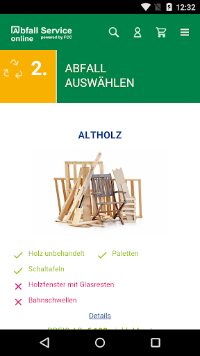 Abfall Service online Screen 2