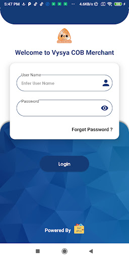Android application Vysya COB Merchant screenshort