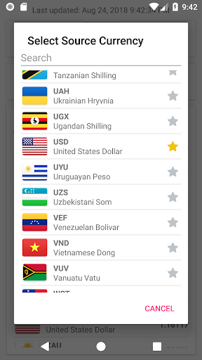 FX Currency Converter: Rates Screen 2