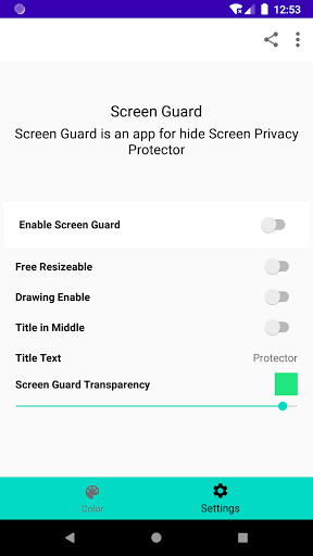 Screen Guard  Hide Screen