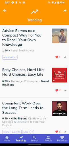 PodClips: The Best Podcast Cli Screen 2