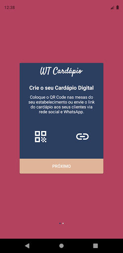 Android application WT Cardápio screenshort