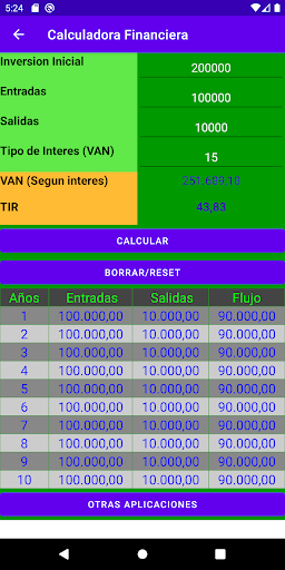 Calculadora Financiera Screen 3