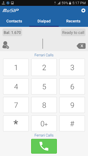MoSIP Mobile Dialer Screen 3