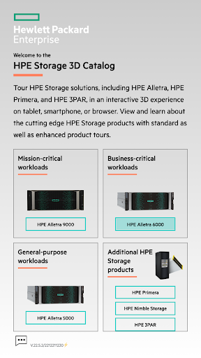 Android application HPE Storage 3D Catalog screenshort