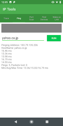 Android application IP Tools (Ping,Port scan,etc) screenshort