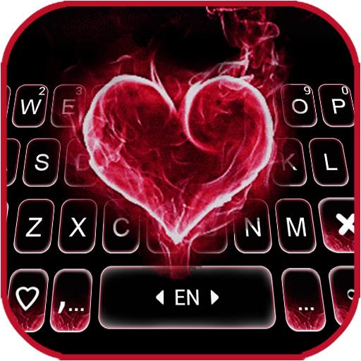 Red Burning Heart Keyboard Bac