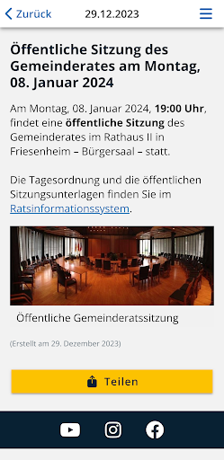 Friesenheim-App Screen 3
