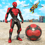 Cover Image of डाउनलोड रेड बॉल रोबोट ट्रांसफॉर्म - फ्लाइंग रोबोट बॉल गेम्स  APK