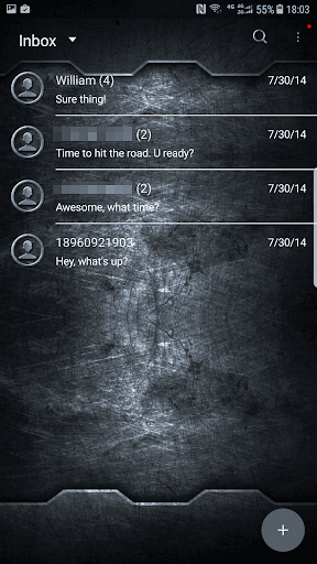 Heavy metal skin for Next SMS Screen 2