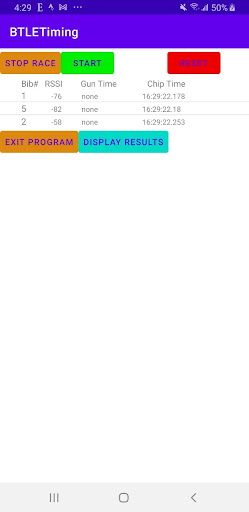 BTLE Timing Screen 3