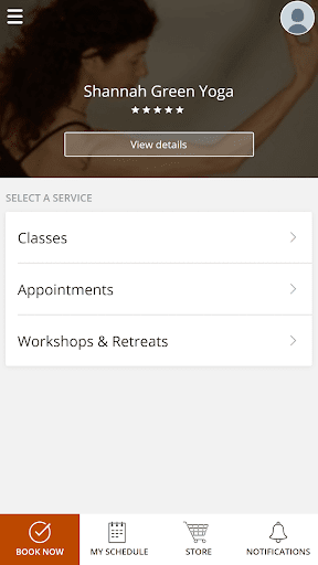 Android application Shannah Green Yoga screenshort