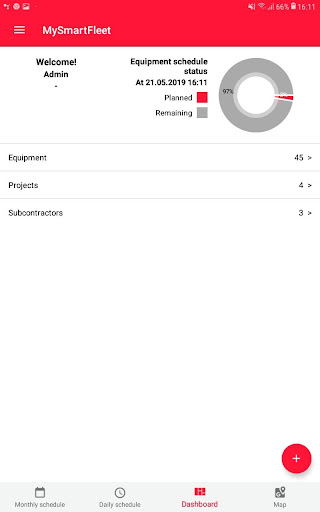 Android application MySmartFleet screenshort