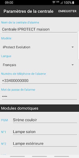 Alarme GSM Iprotect Screen 2