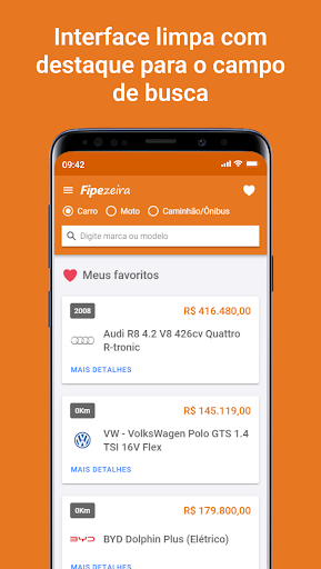Android application Fipezeira - Tabela FIPE screenshort