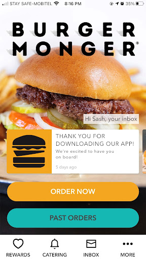 Android application Burger Monger screenshort