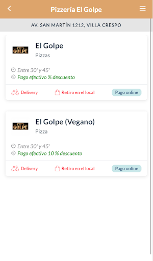 Pizzería El Golpe Screen 2