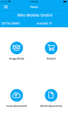 Android application iMio Mobile Ordini Agenti screenshort