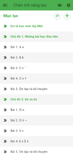 Android application Tiếng Việt 1 Chân Trời tập 1+2 screenshort